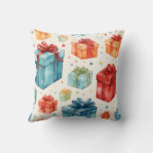 独自のクリスマスボックカラフルスと弓を作成する クッション (裏面)