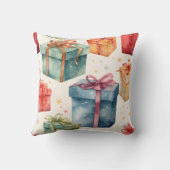 独自のクリスマスボーカラフルドとボックスを作成する クッション (裏面)
