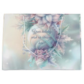 独自のクリスマスポイントの作成オーナメント ラージペーパーバッグ (正面)