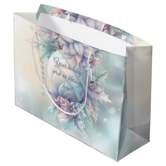 独自のクリスマスポイントの作成オーナメント ラージペーパーバッグ (裏面アングル)