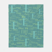 独自のクール名前でパターンを作成 フリースブランケット (正面)