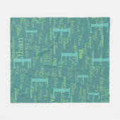 独自のクール名前でパターンを作成 フリースブランケット (正面(横))