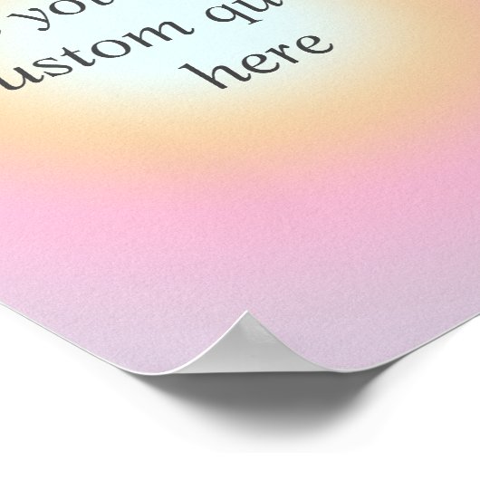 独自のグラデーションカラフルの作成カスタム引用文 ポスター (角)