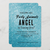 独自のグリッターのパーソナライズされた作成 招待状 (正面/裏面)