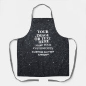 独自のグリッターカスタムブラックウィメンズシェフの作成 エプロン (正面)