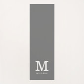 独自のグレーのファミリ名を作成モノグラムのする  ヨガマット (正面)