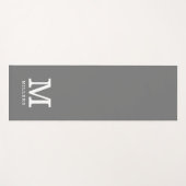 独自のグレーのファミリ名を作成モノグラムのする  ヨガマット (正面(横))