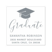 独自のグレーの卒業キャップ差出人住所の作成 セルフインキングスタンプ (デザイン)