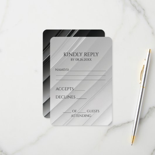 独自のグレースケール対角線スワイプを作成する 出欠カード (正面/裏面インサイチュ)