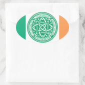 独自のケルト結び目模様シャムロックグリーンアイルランドを作成 楕円形シール (バッグ)