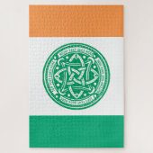 独自のケルト結び目模様Shamrock緑アイルランド ジグソーパズル (縦)