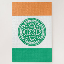 独自のケルト結び目模様Shamrock緑アイルランド ジグソーパズル