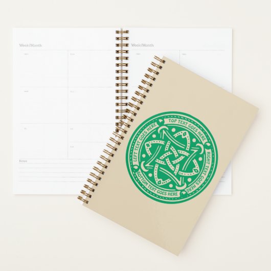 独自のケルト結び目模様Shamrock Green Illish プランナー手帳 (ディスプレー)