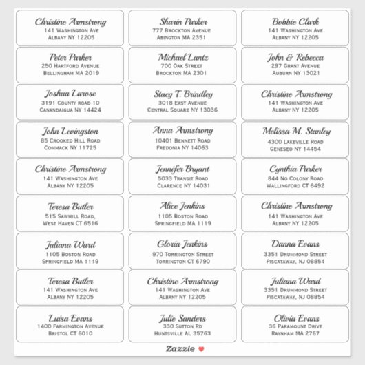 独自のゲスト名とアドレスを作成する シール (シート)