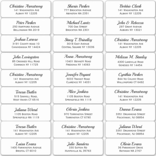 独自のゲスト名とアドレスを作成する シール (正面)