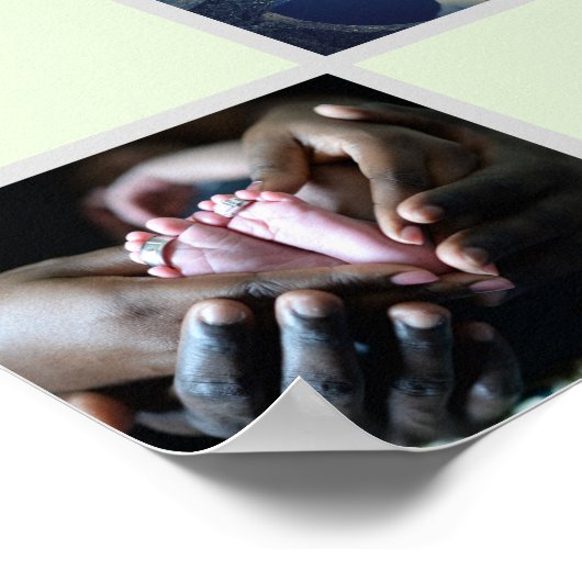 独自のコラージュ写真を作成するミントカスタムカラー ポスター (角)