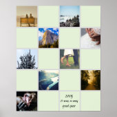 独自のコラージュ写真を作成するミントカスタムカラー ポスター (正面)