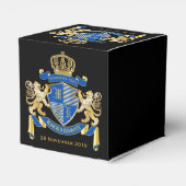 独自のコートを作成する青い金ゴールドライオンの紋章 フェイバーボックス (裏面サイド)