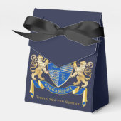 独自のコートを作成する青い金ゴールドライオンの紋章 フェイバーボックス (正面サイド)