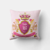 独自のコートオブアームを作成ピンク金ゴールドクラウンパール クッション (裏面)