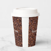 独自のコーヒー豆パターンを作成する 紙コップ (左)