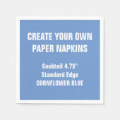 独自のコーンフラワーブルー紙ナプキンを作成 スタンダードカクテルナプキン (正面)