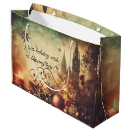 独自のゴシック様式のクリスマス城を作成 ラージペーパーバッグ