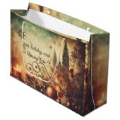 独自のゴシック様式のクリスマス城を作成 ラージペーパーバッグ (正面アングル)