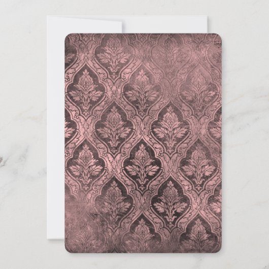 独自のゴシック様式のダマスク素朴パターンを作成 招待状 (裏面)