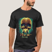 独自のゴシック様式の儀式彫刻スカルを作成 Tシャツ (正面)