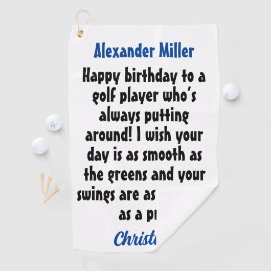 独自のゴルファーを作成する誕生日名前をカスタムする ゴルフタオル (インサイチュ)