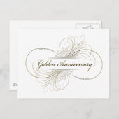 独自のゴールデンアニバーサリーデザインの作成 ポストカード (正面/裏面)