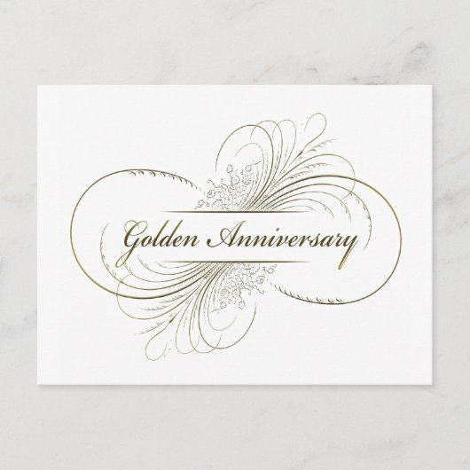 独自のゴールデンアニバーサリーデザインの作成 ポストカード (正面)