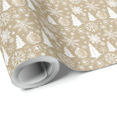 独自のゴールデンクリスマスドードルを作成 ラッピングペーパー (ロールコーナー)