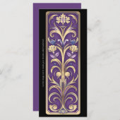 独自のゴールデンパープルアールデコブックマークの作成 (正面/裏面)