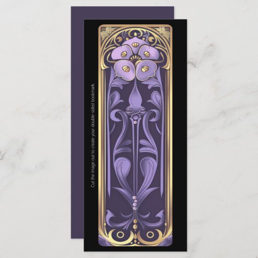 独自のゴールデンフローラアールデコブックマークの作成 (正面/裏面)