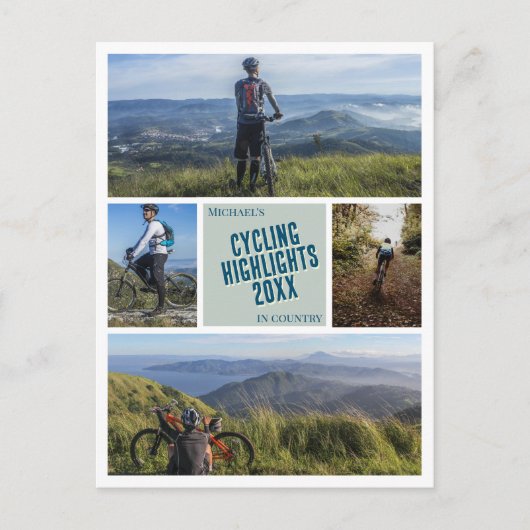 独自のサイクリング自転車フォトポストカードの作成 ポストカード (正面)