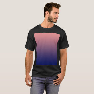 独自のサケのピンクから青のグラデーション Tシャツ