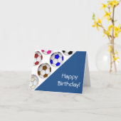 独自のサッカー誕生日カード カード (黄色い花)