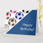 独自のサッカー誕生日カード カード (黄色い花)
