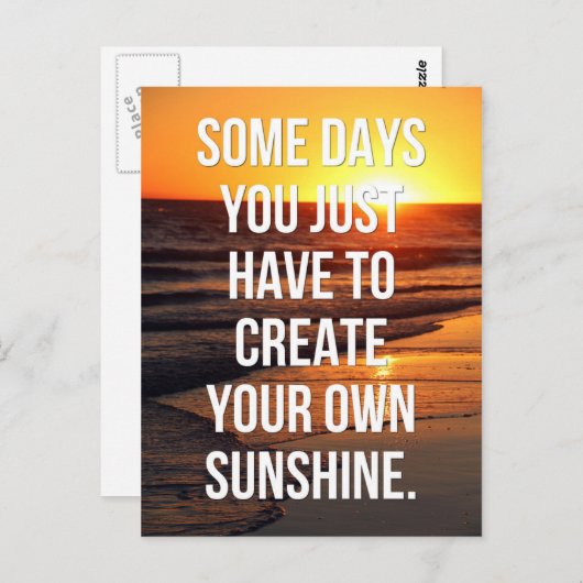 独自のサンシャイン引用文の作成 ポストカード (正面/裏面)