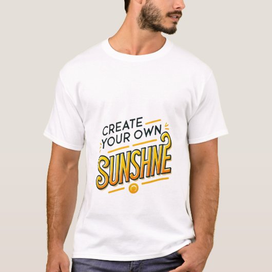 独自のサンシャインTシャツを作成 – ミニマリスト投稿 Tシャツ (正面)