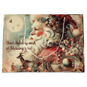 独自のサンタクロースとデコレーションヴィンテージを作成する ラージペーパーバッグ (正面)