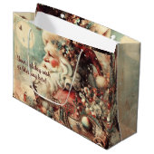 独自のサンタクロースとデコレーションヴィンテージを作成する ラージペーパーバッグ (正面アングル)