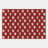 独自のサンタハット顔の作成 ラッピングペーパーシート (正面3)