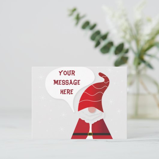 独自のサンタ格言赤おもしろいと白を作成 シーズンポストカード (スタンド正面)
