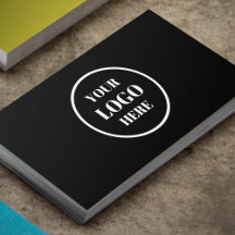 独自のサークルロゴを追加ビジネスブラック&ホワイト