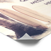 独自のサーフやる気を起こさせるボードパームビーチの作成 ポスター (角)