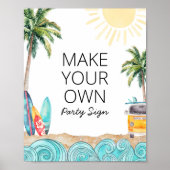 独自のサーフパーティー署名を作成 ポスター (正面)