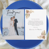 独自のシックなエレガントスクリプト写真の結婚作成 サンキューカード